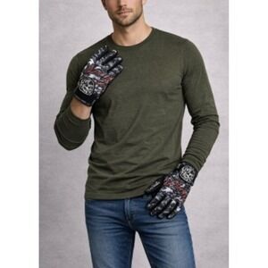 Live Fast Gear Men's Black Red‎ Die Last Cholo Moto Riding Gloves Size XL NWT